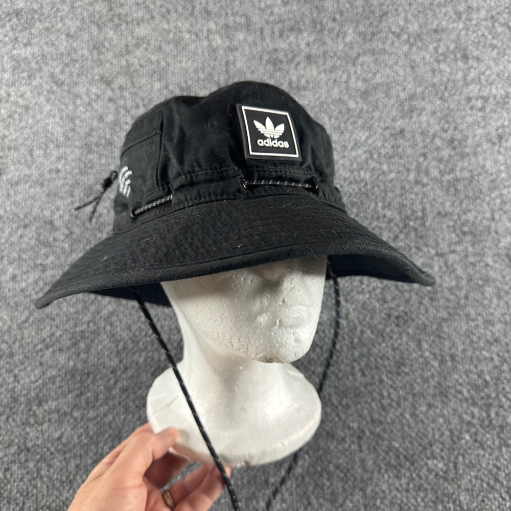 Adidas Originals Men Black Utility Bucket Hat Ripstop Zipper Pocket 981223-A